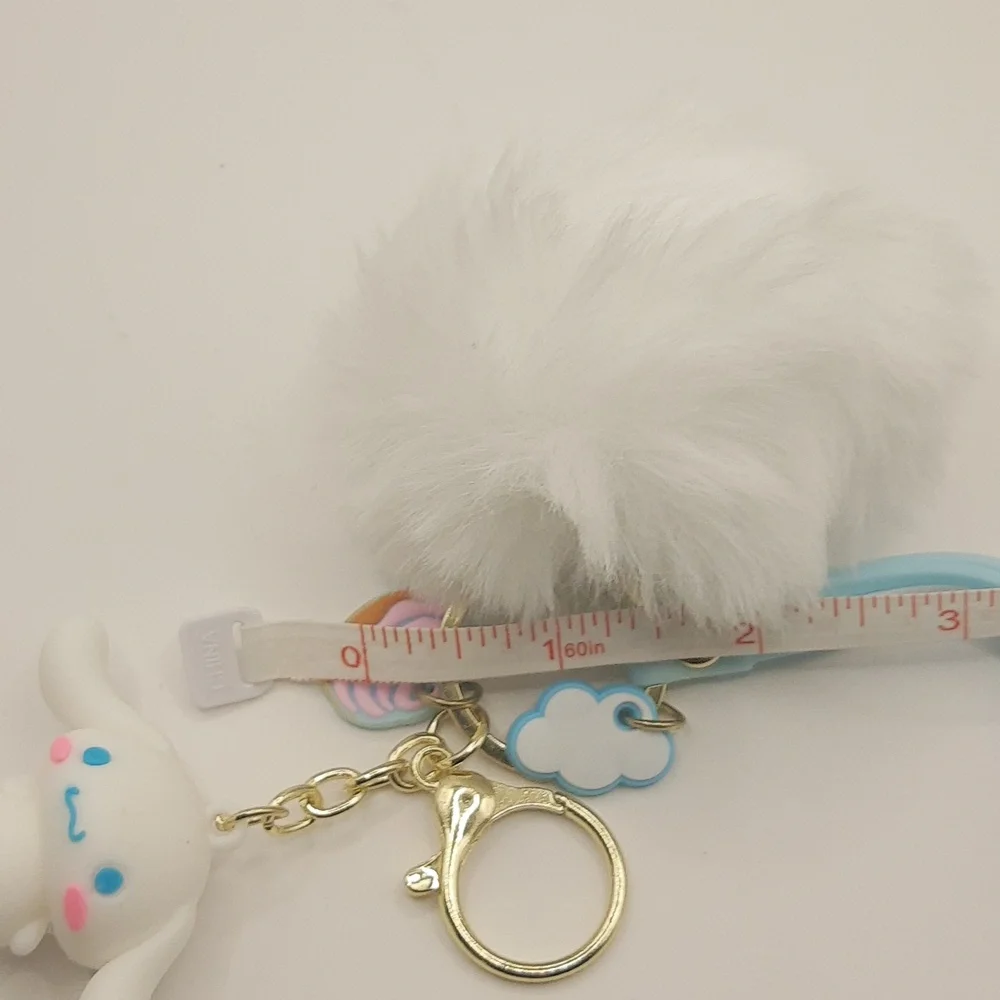 HK Inspired Cinnamoroll  Pom Pom Keychain Bag Pendant Keyring Jewelry NWOT